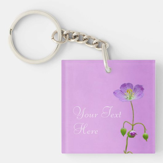 Porte-clés Fleur sauvage violet sur violet (Devant)