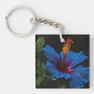 Porte-clés "Fleur Serene : La beauté des fleurs d'Hibiscus bl