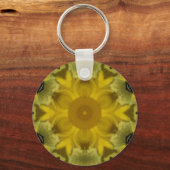 Porte-clés Fleur soleil éclate dorée (Recto)