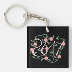 Porte-clés Fleur Subtil Anti Trump 8647 86 47 Bohème