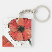Porte-clés Fleur sur un arrière - plan blanc (Dos)