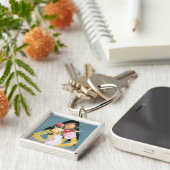 Porte-clés Fleur Vase fille (Côté)