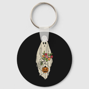 Porte-clés Fleur vintage Fleur Fleur Fantôme mignonne Drôle H
