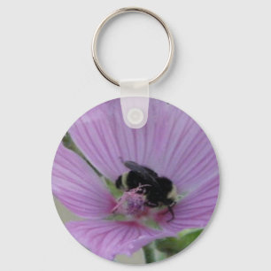 Porte-clés Fleur violet clair avec abeille