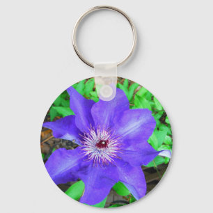 Porte-clés Fleur violette Clematis