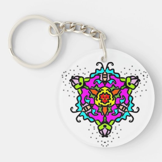 Porte-clés Fleur Zen Radiante (Devant)