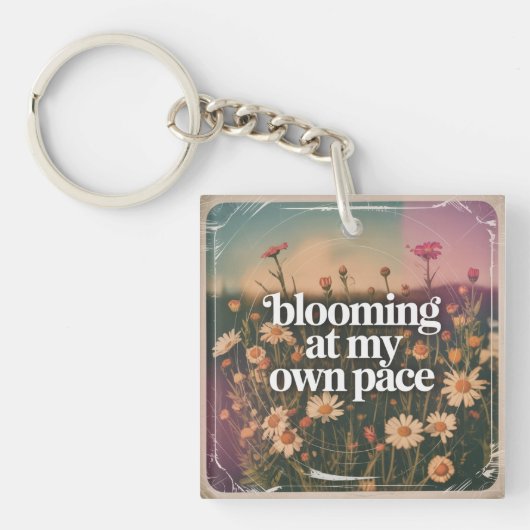 Porte-clés Fleurir à mon propre rythme (Devant)