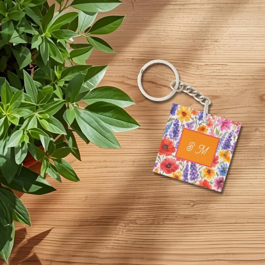 Porte-clés fleurit de jardin d'été brillant