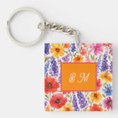 Porte-clés fleurit de jardin d'été brillant (Devant)