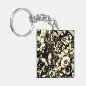 Porte-clés Fleurs Antiques Dorées avec Papillons (Devant gauche)