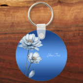 Porte-clés Fleurs Aquarelle Bleue (Recto)