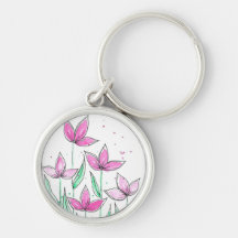Fleurs aquarelles roses fantaisistes
