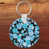 Porte-clés Fleurs aquarelles : Une Tapisserie délicate (Recto)