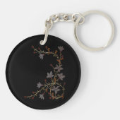 Porte-clés Fleurs Art Déco sur fond noir (Dos)
