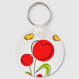 Porte-clés Fleurs avec Porte - clé Coeur