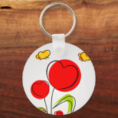 Porte-clés Fleurs avec Porte - clé Coeur (Recto)