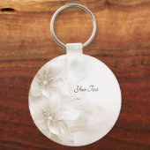 Porte-clés Fleurs Blanc Ivoire (Verso)
