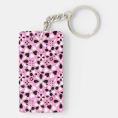 Porte-clés Fleurs blanches noires mignonnes (Dos)