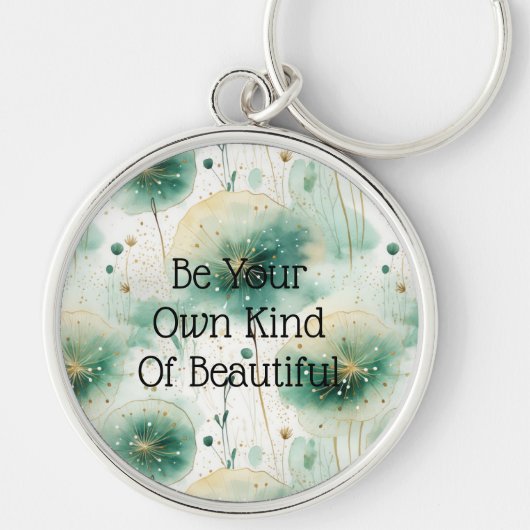 Porte-clés Fleurs blanches vertes (Devant)