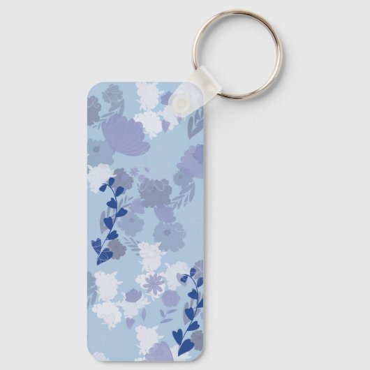 Porte-clés Fleurs bleues (Verso)