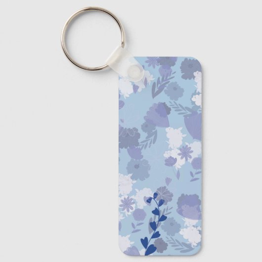 Porte-clés Fleurs bleues (Recto)