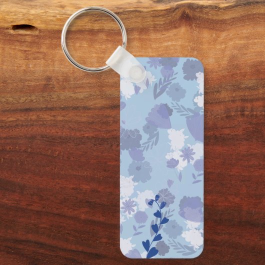 Porte-clés Fleurs bleues (Recto)