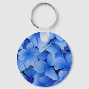 Porte-clés Fleurs bleues d'hortensia
