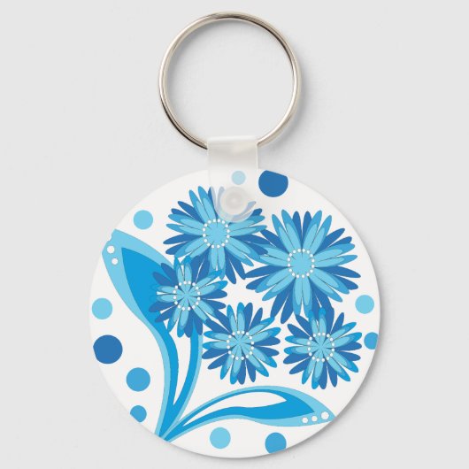 Porte-clés Fleurs bleues d'origine (Recto)