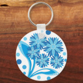Porte-clés Fleurs bleues d'origine (Recto)