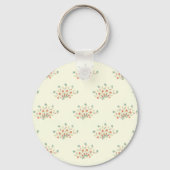 Porte-clés Fleurs Bleues, Fleurs Rouges, Motif De Fleurs (Recto)