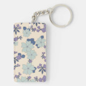 Porte-clés Fleurs Bleues, Fleurs Violettes, Motif Floral (Dos)