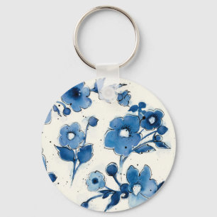 Porte-clés Fleurs bleues indépendantes