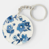 Porte-clés Fleurs bleues indépendantes (Dos)