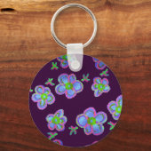 Porte-clés Fleurs bleues mignonnes ! (Recto)