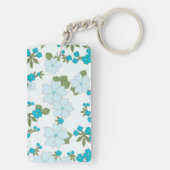 Porte-clés Fleurs Bleues, Motif Floral, Motif De Fleurs (Dos)