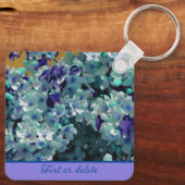 Porte-clés Fleurs bleues Personnalisées (Verso)