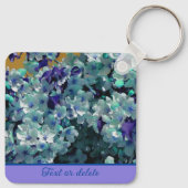 Porte-clés Fleurs bleues Personnalisées (Dos)