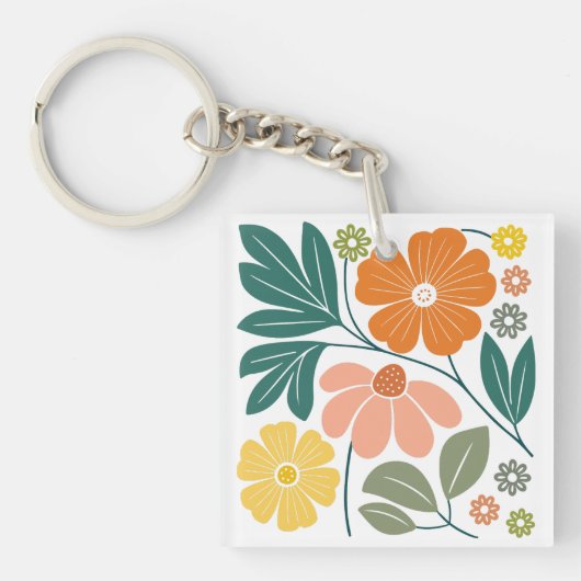 Porte-clés Fleurs Boho (Devant)