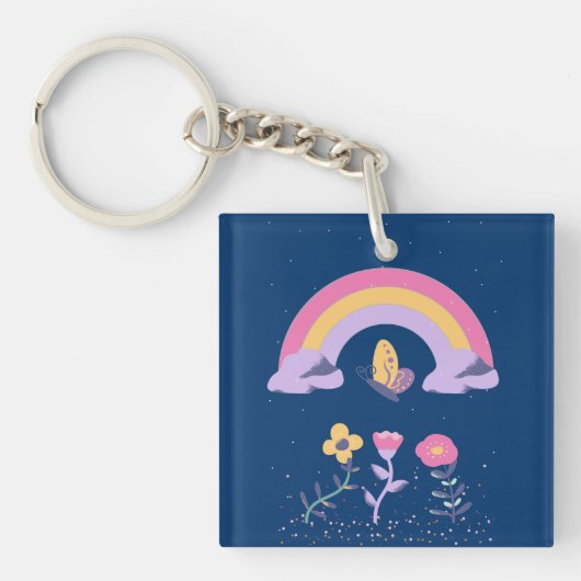 Porte-clés Fleurs Cloud Arc-en-ciel (Devant)