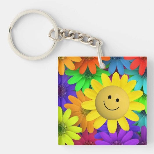 Porte-clés Fleurs colorées (Devant)