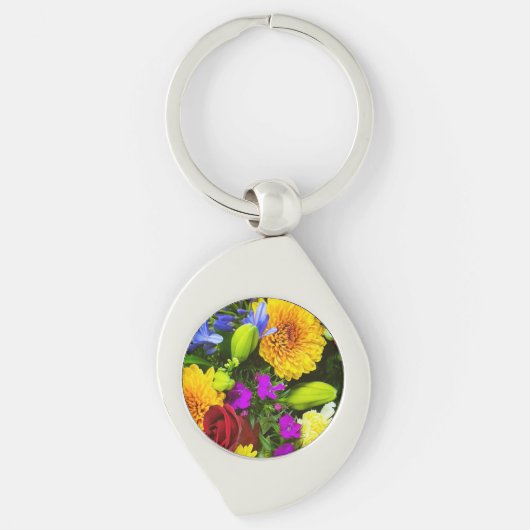 Porte-clés Fleurs colorées (Devant)