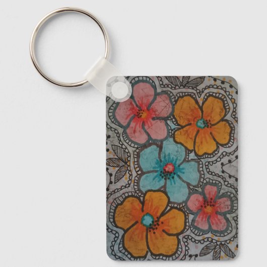 Porte-clés Fleurs Colorées (Recto)