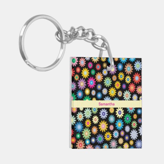 Porte-clés Fleurs colorées (Devant gauche)