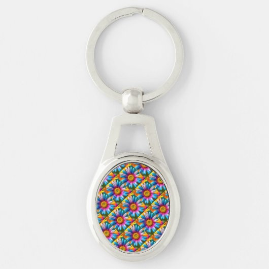 Porte-clés Fleurs colorées mignonnes Motif (Devant)