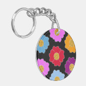 Porte-clés Fleurs colorées motif (Devant gauche)