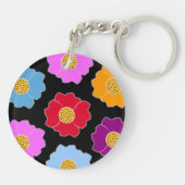 Porte-clés Fleurs colorées motif (Dos)