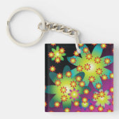 Porte-clés Fleurs colorées rétro (Devant)