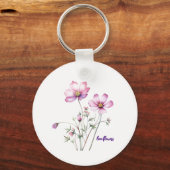 Porte-clés Fleurs cosmos colorées, Fleurs colorées (Recto)