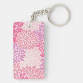 Porte-clés Fleurs Dahlia, Motif De Fleurs, Dahlia Rose (Dos)