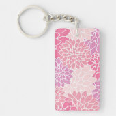 Porte-clés Fleurs Dahlia, Motif De Fleurs, Dahlia Rose (Devant)